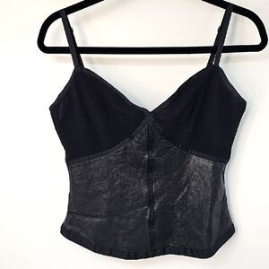 Wilsons Leather Black Bustier Camisole Top Y2K Whimsigoth